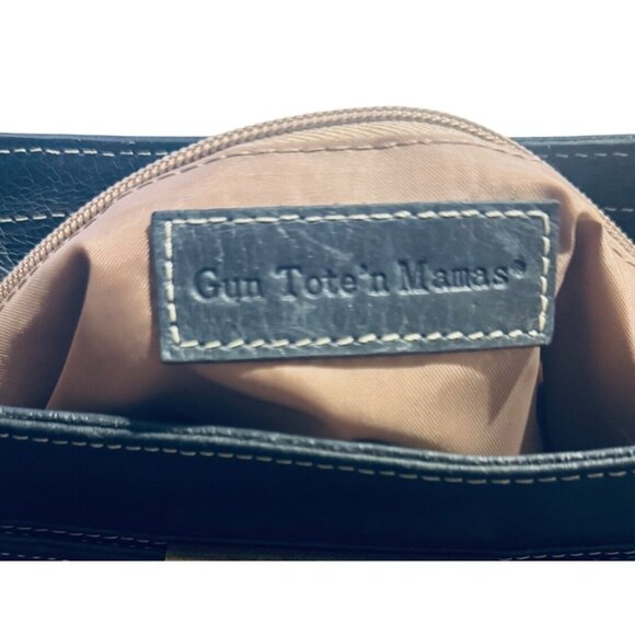 Gun Tote'n Mamas GTM  Black Leather Slim Cross Body Bag Concealed Carry - Picture 2 of 11